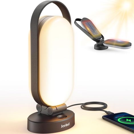 Lampe Camping Solaire 500LM 5000mAh Rechargeable Lanterne Camping Lampe LED Portable avec Recharge Solaire (1/5)