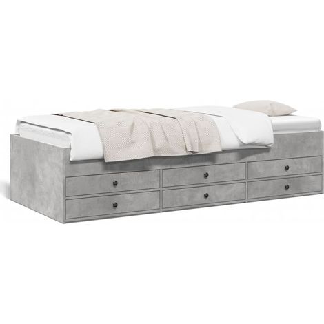 Maison Exclusive - Tagesbett mit Schubladen ohne Matratze Betongr