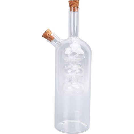 Distributeur d'huile d'olive et de vinaigre 2 en 1 en verre avec double bec verseur, flacon huilier-vinaigrier pour la cuisine, style 3 (1/5)