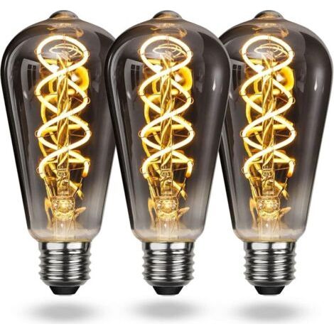 Ampoule LED E27 Vintage Blanc Chaud, Ampoule Vintage E27 Dimmable Spiral Filament 4W Lumière Douce, Ampoule E27 Vintage Edis (1/4)