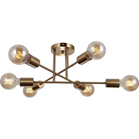 Plafonnier Formio 6 E27 en laiton miel italux PND-4052-6-HBR (1/3)