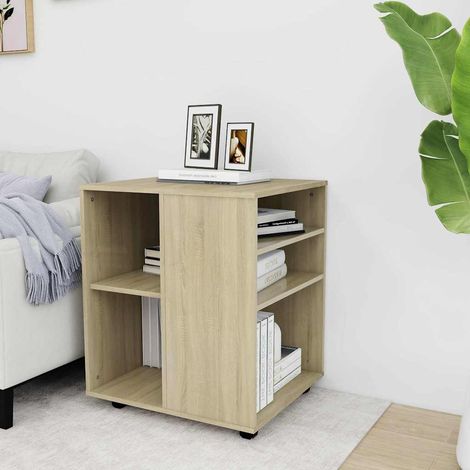 Armoire à roulettes-Meuble de rangement mobile Chêne Sonoma 60x53x72 cm Bois d'ingénierie 726828 (1/5)