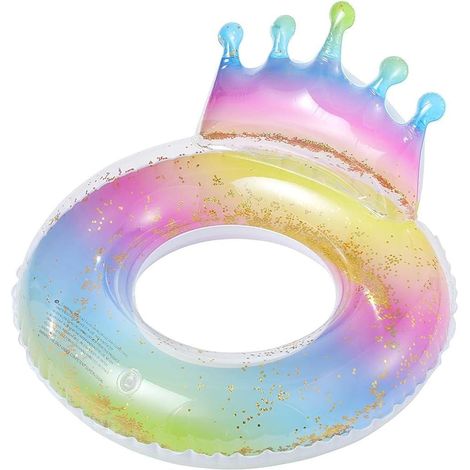 CIRCULO INFLABLE PARA NADAR EN EL AGUA DE LA PISCINA PARA NIÑOS CON CORONA DE COLOR