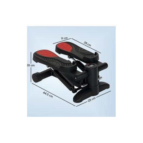Mini stepper fitness per casa, display LCD, portata max 100 kg, nero OKMYHOME (1/5)