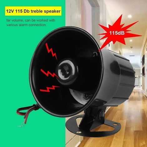 Sirène d'alarme Dc12v, 110db, alarme anti-cambriolage, distance de support de 2,5 mètres ou plus, adaptée à la sécurité extérieure (1/4)