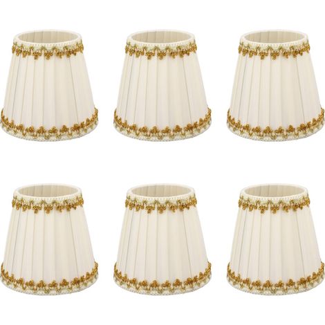 Pantallas de lámpara de diseño moderno para velas – Juego de 6 piezas de plástico blanco, compatibles con bombillas E14, elegante decoración de interiores.