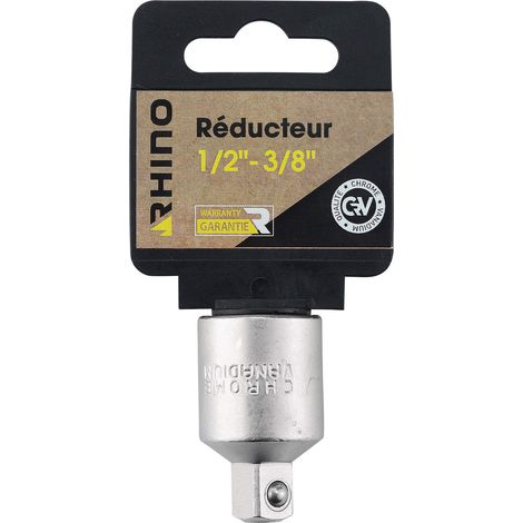 RHINO - Set di prese - Riduttore/adattatore per presa - Quadrato da 1/2" a 3/8" maschio - Realizzato in acciaio (cromo vanadium) - Compatibile con tutti i tipi di prese - Garanzia a vita (1/3)