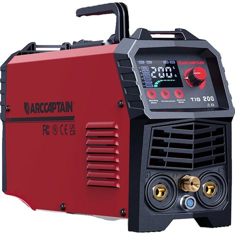 Machine de soudage TIG, 200A Inverter DC, Contrôle numérique, Démarrage d'arc haute fréquence, Pente descendante réglable, Contrôle du gaz de post-soudage (1/5)