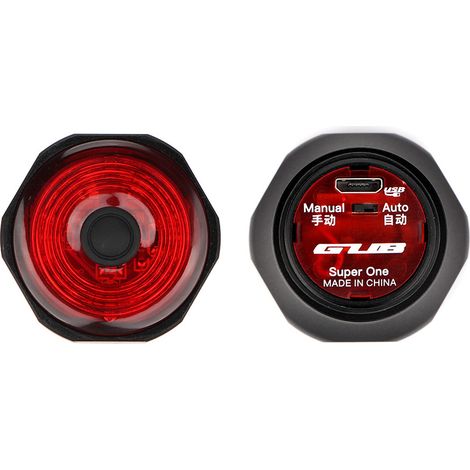 Feu arrière de freinage intelligent GUB 065 pour vélos, feu de signalisation, rechargeable par USB