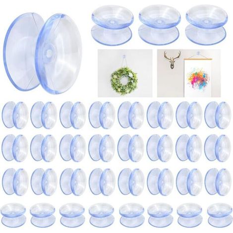 Lot de 20 ventouses double face, 20 mm en plastique PVC transparent, ventouses antidérapantes pour table en verre, organisation de la maison