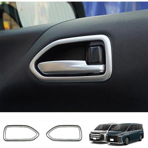 2 pièces Garniture de poignée de porte intérieure de voiture argent mat, panneau de traction, cache de poignée pour Noah Voxy série 90 2-- (1/4)