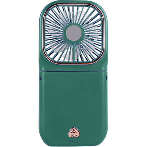 Ventilateur de cou pliable rechargeable USB, 3 vitesses, mini ventilateur portable pour randonnées et pique-niques, vert. (1/5)