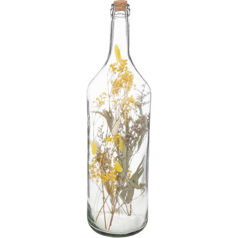 Flores secas en botella de cristal - H55 cm - Atmosphera créateur d'intérieur (1/3)