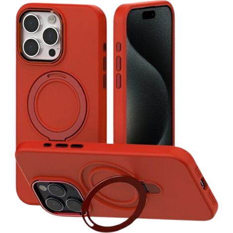 Soporte Mercury MagSafe de silicona para iPhone 15 Pro Max de 6,7 pulgadas, rojo/rojo