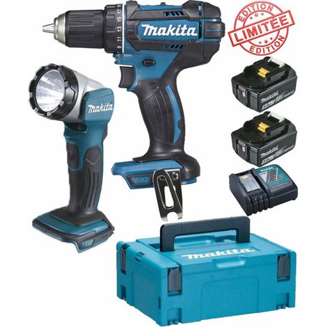 Perceuse visseuse Makita 18V 62Nm DDF482 + 2 batt 5 Ah + Lampe torche LED DEADML802 MAKITA Edition Limitée (1/2)