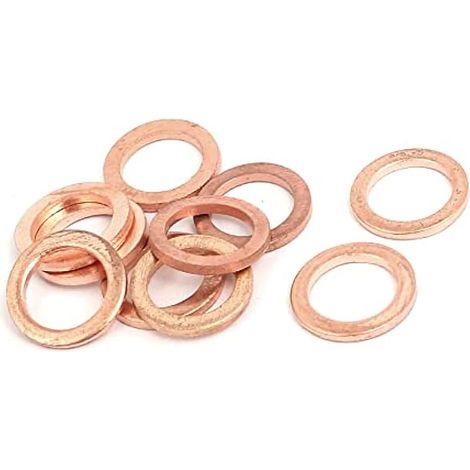 A Cuivre Rondelle 10mmx14mmx1.5mm Plat Anneau Joint étanchéité (Ensemble de 10) (1/5)