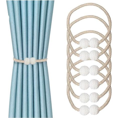 Embrasses Décoratives - Non spécifié - 6 Pcs - Magnétiques - Longueur 48 cm - Boule 3 cm (1/4)