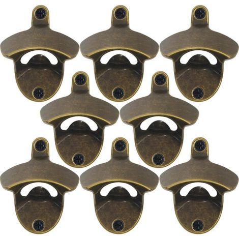 8-teiliger Wandflaschenöffner, Antikbronze, Vintage-Wandflaschenöffner aus Edelstahl, ideal als Weihnachtsgeschenk. (1/5)
