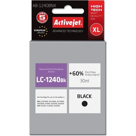Activejet AB-1240BNX Supreme - Brother LC1240BK/1220BK Tintenpatrone - Ersatz