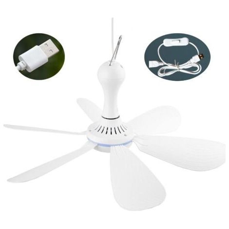 Camping 5W Ventilateur Tente USB Ventilateur Plafond Gazebo Avec 6 Lames Ventilateur Canopée Ventilateur Suspendu Pour Activités Plein Air (1/2)