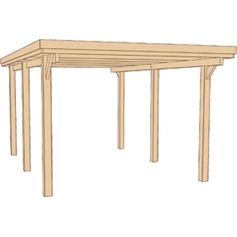 Flachdach Carport 617 Gr. 1 ohne Dachplatten