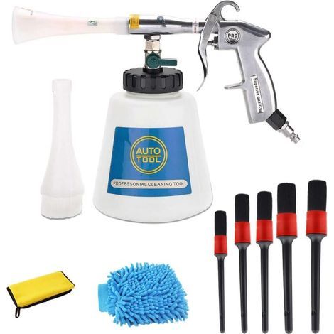 Car Interior Cleaning Gun Wash Kit 69.2 Bar Compressed Air Spray Gun Interior Car Care with Brush Car Cleaning (1/5)