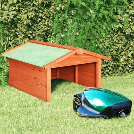 Garage vidaXL pour tondeuse robotisée 72 x 87 x 50 cm, en épicéa massif marron (1/5)