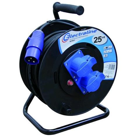 Avvolgicavo 220V Industriali 2 Prese Cee Mt. 25 Art. 49051