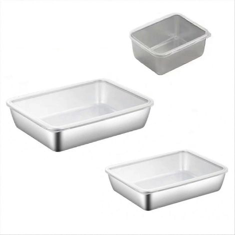 Set aus 3 Serviertabletts mit Deckeln, Küchenorganizer und Lebensmittelbehälter (1/5)