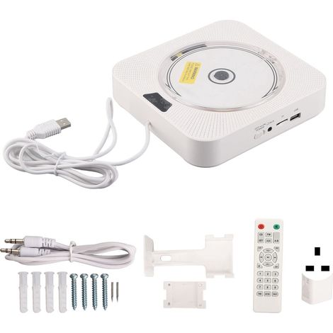 Lecteur CD mural Bluetooth, connexion temps réel, multifonction portable avec télécommande, prise UK 100-240V (1/5)