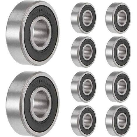 10 pcs 6000 2RS Roulements à Billes de Cannelure Profonde Scellé par Caoutchouc 10x26x8mm Roulement à billes à Gorge Profonde 6000 2RS (1/5)