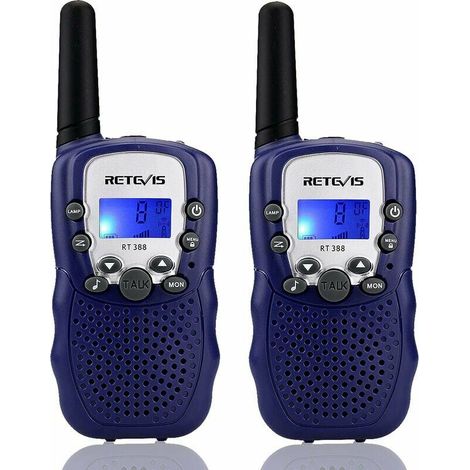 Retevis RT388 Talkie Walkie Enfant, Longue Portée Rechargeable VOX Lampe de Poche Jouet Cadeau pour 3-12 Ans Enfants, Cadeau d'anniversaire pour Enfant,Famille, Camping (1 Paire, Bleu Marine) (1/5)