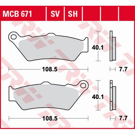 Pastillas de freno TRW ZF KH209 Sinter Street para BMW R 1200/1250 GS/ADV/R/RS/RT '13-, K 1600GT/GTL '11-, Ducati Scrambler 800, Diavel/X Diavel 1200/1260 '15-, Triumph Thunderbird 1700 '11-, Rocket I