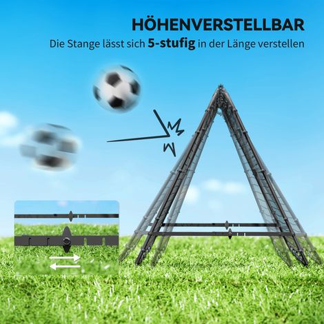 But de football pliable et réglable, armature en métal robuste, 100 x 68-95 cm, noir (1/4)