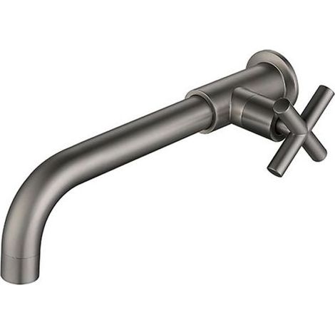 Robinet d'évier mural en laiton pour vadrouille, robinet d'eau froide, robinet d'évier commercial pour vadrouille, robinet d'eau froide, commande à poignée croisée (1/4)