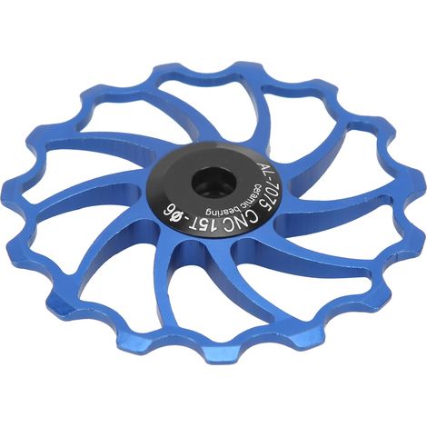 Galet de dérailleur vélo 15 dents céramique bleu pour VTT et vélo route (1/5)