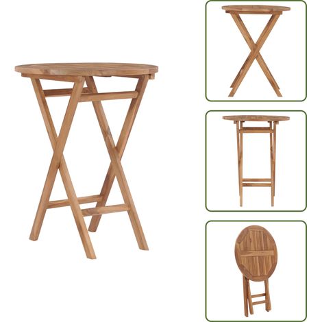 Tavolo da giardino pieghevole - vidaXL Tavolo da Giardino Pieghevole 60 cm in Legno Massello di Teak - Tavolo da patio