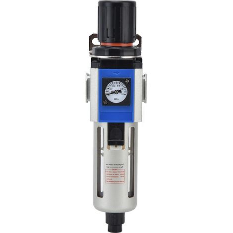 Filtro de flujo para compresor de aire, regulador de presión, separador de agua y aceite con manómetro (accesorio GFR300-08)