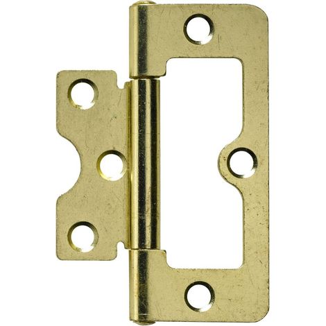 Hettich Lamellentürscharnier Stahl, vermessingt, 32 x 75 mm, 1 Stück Lamellentürscharnier