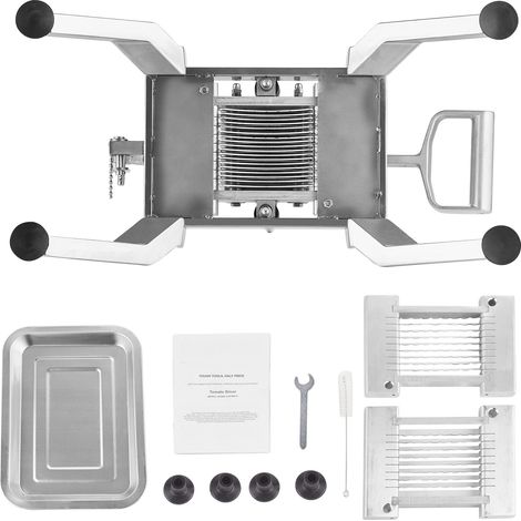 Mophorn Kommerzieller Gemüseschneider 1/4 & 1/2 Zoll Tomatenschneider, manueller Schneider aus Edelstahl und Aluminiumlegierung mit rutschfesten Füßen für Tomaten, Zwiebeln, Kartoffeln