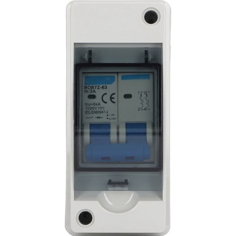Interrupteur-sectionneur DC photovoltaïque étanche BAOYI BOB7Z-63 3A, 1000V, boîtier IP65, coupe-circuit miniature pour systèmes solaires, boîte de distribution incluse, commutation de charge de busba (1/5)
