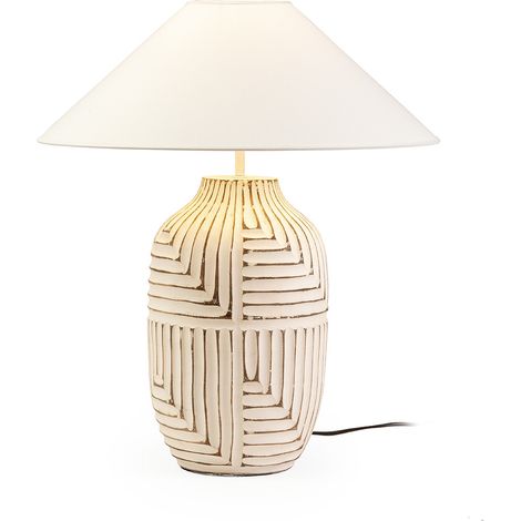 Lampe de Table 22x22x45 Bois Blanc sans abat-jour (1/2)