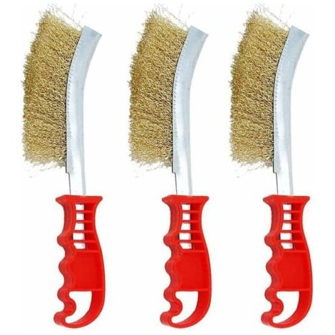 Jeu de Brosses Métalliques, 9 Pièces Brosses Métalliques Manuelles Brosse Antirouille, Brosse en Métal Dur Ensemble de Brosse Métallique en Laiton pour Nettoyage de Soudure et de Rouille (1/3)