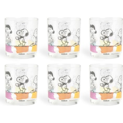 Lot de 6 verres à eau, capacité 250 ml, verre, décoration (1/3)