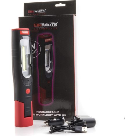 Lampe torche LED avec chargeur 230V/12V, aimants, diode UV, LED Osram (1/5)
