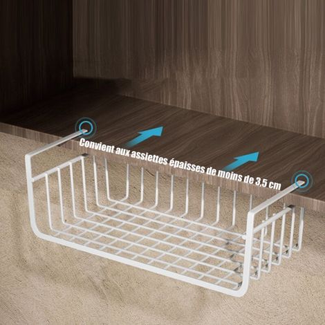 Panier de Rangement Sous Étagère en Métal Robuste – Anti-Rouille, Idéal Cuisine/Bureau/Garde-Manger – Lot de 1 (1/2)