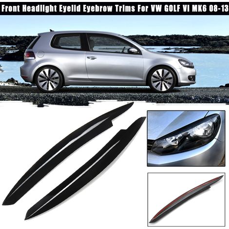 2PCS Front Headlight Eyelid Eyebrow Trims For VW GOLF VI MK6 2008-2013 (1/3)