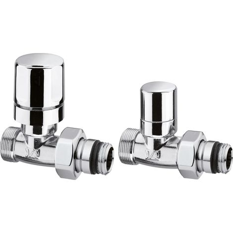 Arteclima - Valvola Termostatizzabile E Detentore Diritti Da 3/8" Attacco Tubo Rame/Multistrato - Colore: Cromo - Art. 30138Cll+13038Cls