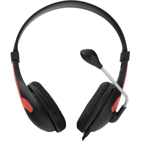 Auriculares EH158R Esperanza con micrófono, color rojo gallo. (1/4)