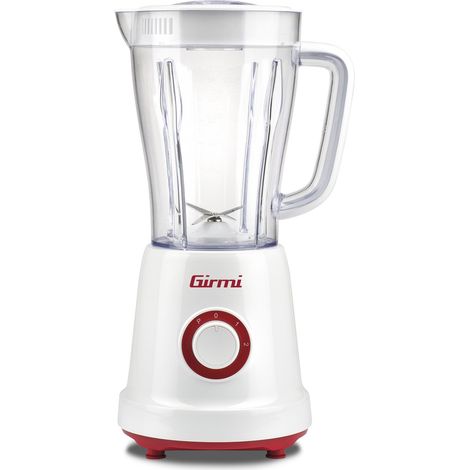 Girmi FR46 Frullatore Elettrico, 1.5 Litri, 2 velocità con Pulse, 4 lame Inox, Tappo dosatore, Dispositivo di sicurezza, Bianco/Rosso (1/5)